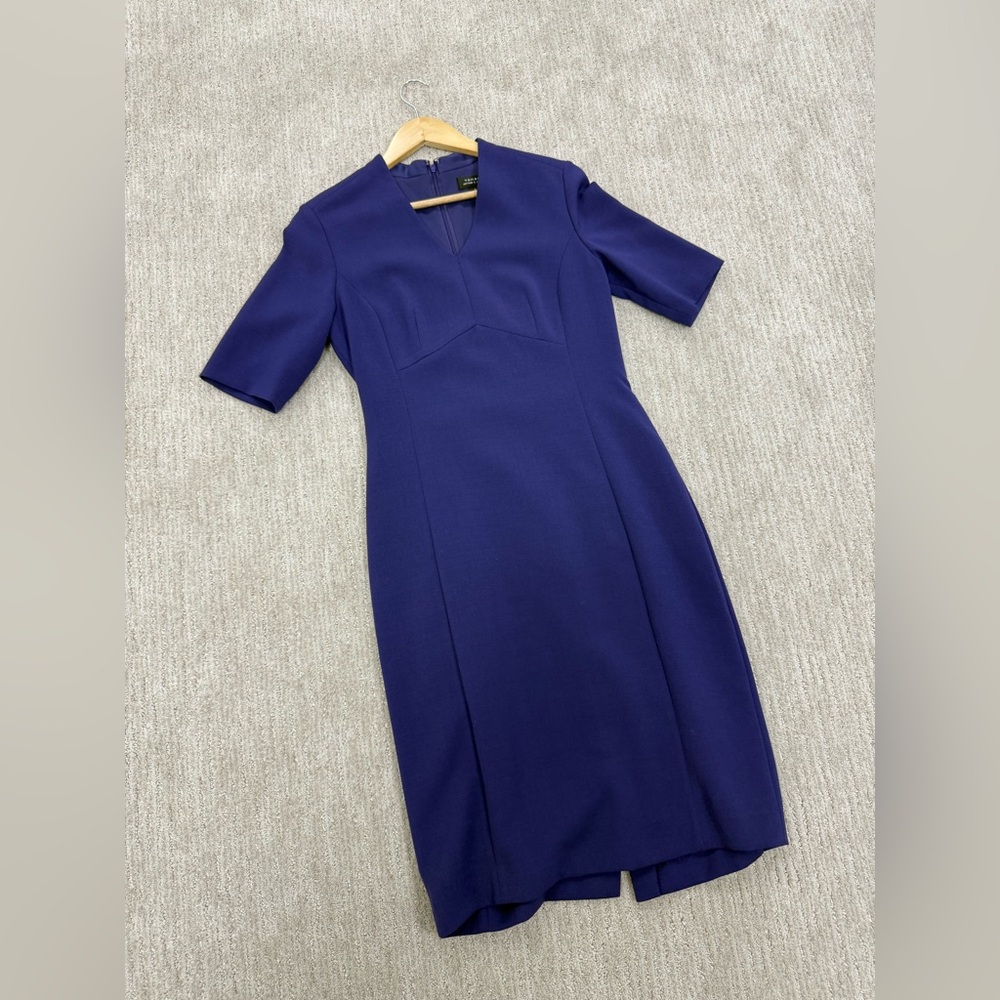 Tahari Arthur S Levine Pencil Midi Lined Dress Grape
